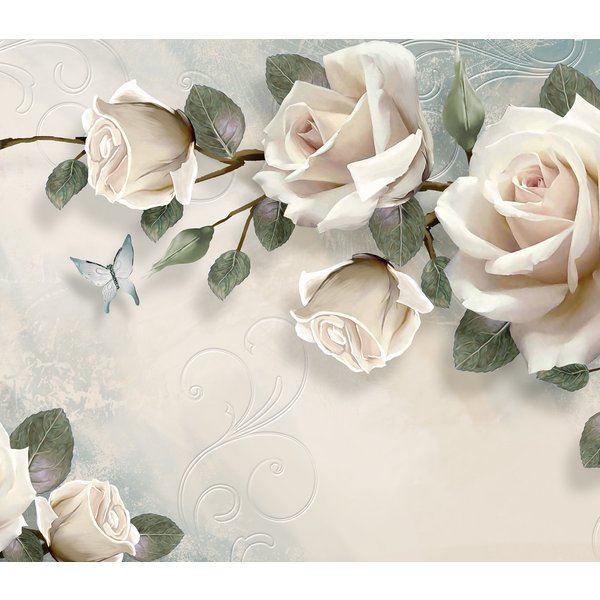 Фотообои Нежные розы 310х270см на бумажной основе