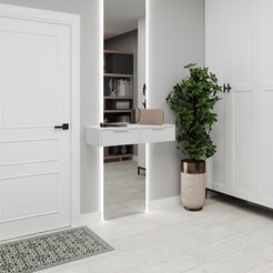 Консоль подвесная с 2 ящиками Аэро-12 88х17х34см ЛДСП Белый