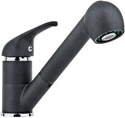 Смеситель кухонный Longran Impact G08940 Onyx granite выдвижная лейка чёрный