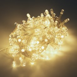 Электрогирлянда внутренняя Нить Premium 6м 300LED, теплый белый, fast flash, с контролером, белый кабель