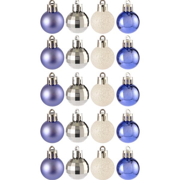 Набор шаров 20шт 3см, голубой+белый+серебро, SYQA-0123247
