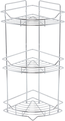 Полка угловая трёхъярусная Грид (Grid), Milardo, стальная, хром, GRICC3CM44