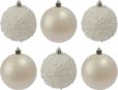 Набор шаров 6шт 8см белый, заснеженные/перламутр, SYQA-0124083 Набор шаров 6шт 8см белый, заснеженные/перламутр, SYQA-0124083