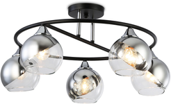 Люстра на штанге TR303019/5 BK/CH/SM черный/хром/дымчатый E27/5 max 60W D580х250