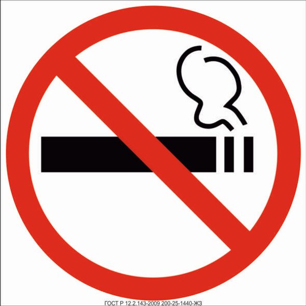 Табличка Не курить 100х100мм
