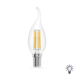 Лампа Gauss Filament Elementary Свеча на ветру 12W 750lm 4100К Е14 LED 1/10/100