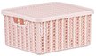 Корзинка д/хранения Idea Вязание 1,5л 17х14,8х8,5м с крышкой, чайная роза ПП