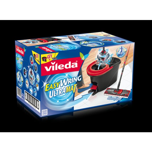 Комплект для мытья полов Vileda Ultramat Ведро 12л педальный отжим,полипропилен+Швабра,телескоп.ручка,насадка пл