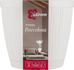 Горшок пластиковый InGreen Barcelona d15,5см h14см v1,8л белый