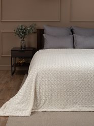 Плед искусственный мех 220х240 барашек молочный