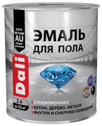Эмаль DALI для всех видов пола алкидно-уретановая 2л База А Белая