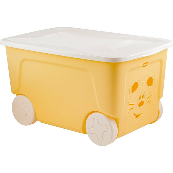 Ящик детский д/игрушек Little angel Cool с крышкой на колесах 50л 59х383х33см, полипропилен, желтый