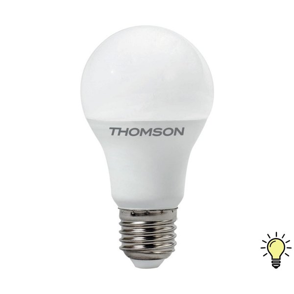 Лампа светодиодная THOMSON 5Вт Е27 груша 3000К свет теплый