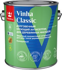 Антисептик кроющий Tikkurila/Tikkivala Vinha Classic полуматовый белый База A (2,7л)