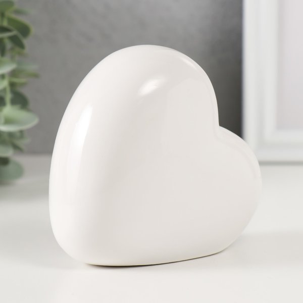 Копилка керамика Белое сердце - Kiss me 11х5х10,5см арт.9735428
