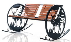 Кресло-качалка садовое Олень 125х106х75см металл/дерево