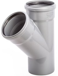 Тройник для внутренней канализации Lammin d50х50мм/45°