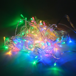 Электрогирлянда внешняя Бахрома 2х0,6м 100LED IP44, мультиколор, контролер, с коннектором, прозрачный кабель