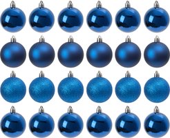Набор шаров 24шт 6см синий (глянец: 12шт, матовые: 6шт, глиттер: 6шт) JNPM25-02-B
