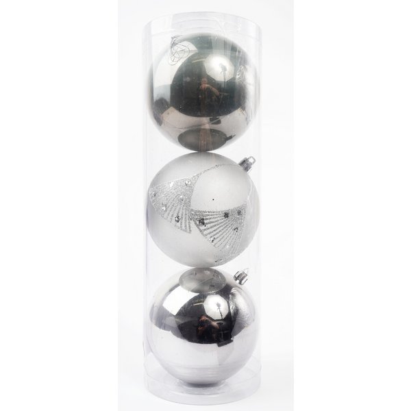 Набор шаров 3шт 10см серый SYQE-012141