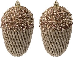 Набор украшений Желуди 2шт 11,5х7см шампань, SYQD1-0124344