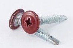 Саморез с прессшайбой со сверлом вишневый RAL 3005 4,2х25 (150шт) №392