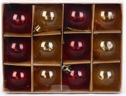 Набор шаров 12шт 4см, прозрачный, золото+красный, SYQH-0125316