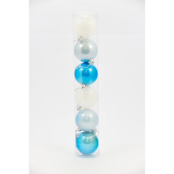 Набор из 6 шаров 60мм белый/голубой/синий SY-1439