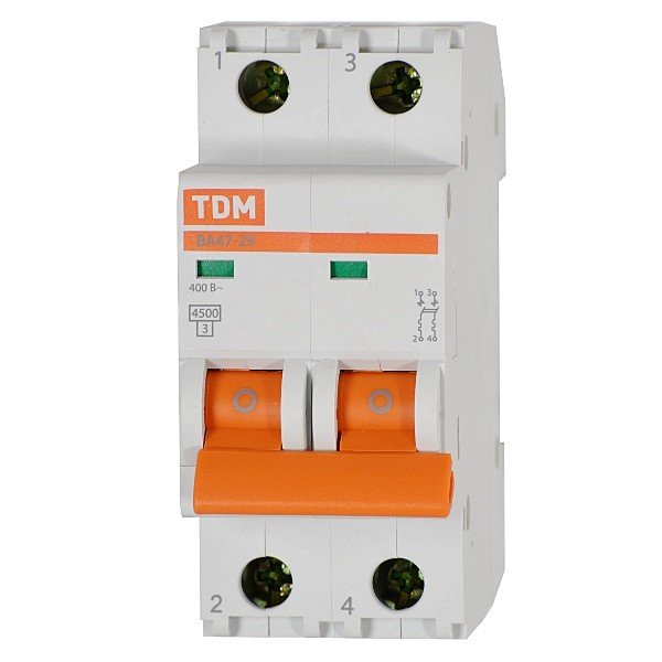 Выключатель автоматический TDM 2 полюса 40 А