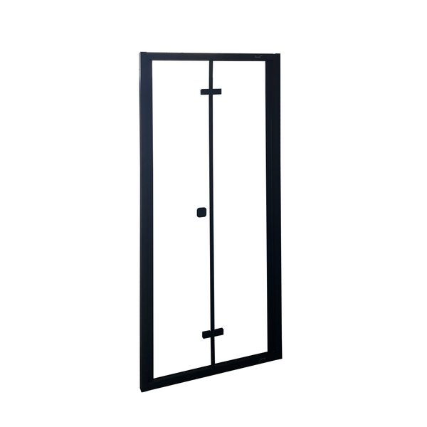Дверь для душа BELLA D91B CERUTTI(90x195) складная из 2х частей, черный профиль, прозрачное стекло