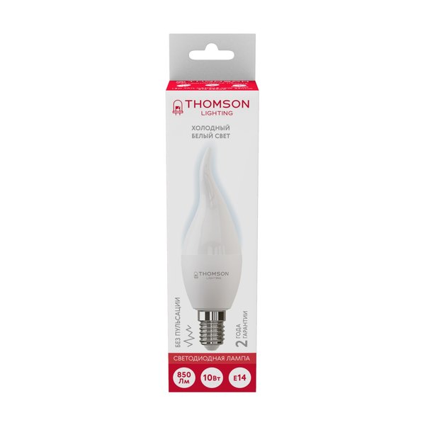 Лампа светодиодная THOMSON LED TAIL CANDLE 10W свеча на ветру E14 6500K свет холодный белый