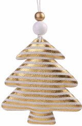 Украшение подвесное Золотая елочка в полоску 8x1,5x9см 89501