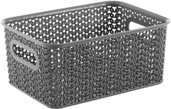 Корзинка д/хранения Violet Вязь 3л 23,5х17,3х10,5см серый ПП