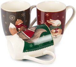 Кружка SIJ Новогодние зверята 330мл фарфор