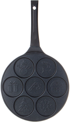 Сковорода д/оладий Agness Зимняя Забава 26,5см антипригар., литой алюминий