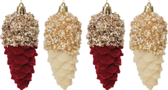 Набор украшений Шишки 4шт 11см, винный+шампань, SYQD1-0125082