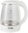 Чайник электрический Qually ZY-303/308 1500Вт 1,8л стекло, белый