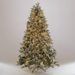 Ель искусственная Эльза 210см, флокированная, 500LED, теплый белый свет ПЭ+ПВХ
