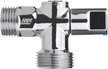 Кран латунный хромированный угловой MPF 1/2"х3/4" наружная резьба,ручка сбоку