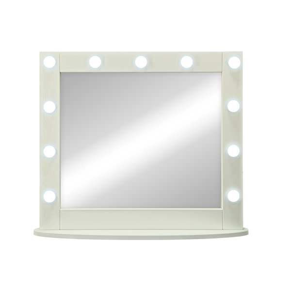Зеркало Гримерное 800х700 настольное белое 11 ламп