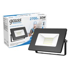 Прожектор светодиодный Gauss Elementary 30Вт 6500К 2550Лм IP65 черный
