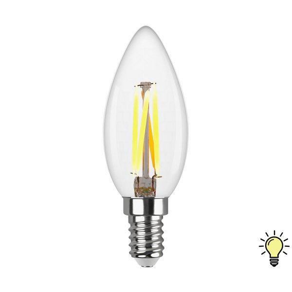 Лампа светодиодная REV Filament 5Вт Е14 свеча 2700К свет теплый