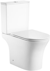 Унитаз-компакт Alcora Adele Tornado безободковый с сиденьем DPL, e-off, slim, lift, белый