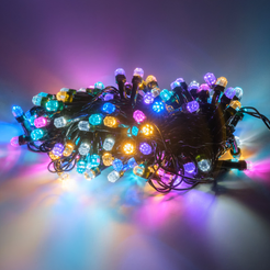 Электрогирлянда внутренняя Нить Premium 6м 120 LED, мультиколор микс 1, fast flash, контролер, зеленый кабель