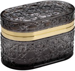 Шкатулка овальная с крышкой Fancy 8,5х8,5х13,5 стекло серый