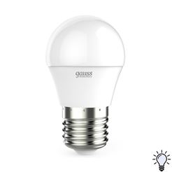 Лампа Gauss Elementary Шар 8W 540мл 4100K Е14 LED 1/10/100