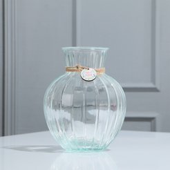 Ваза декоративная Sweet home 19,5х15,6 из стекла прозрачная