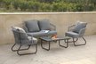 Набор садовой мебели Палермо (столик+2 кресла+диван), алюминий/текстиль, серый, FY17-S1006