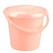 Ведро бытовое Ampari 10л с крышкой,пудровый,пластик