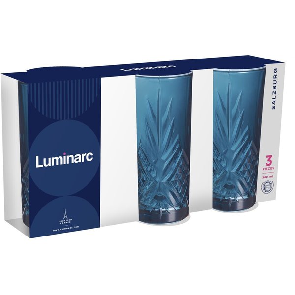 Набор стаканов Luminarc Salzburg London Топаз 380мл 3шт высокие, стекло